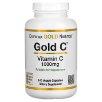 Купить California Gold Nutrition, Gold C, витамин C, 1000 мг, 240 вегетарианских капсул