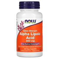 Купить Now Foods, Альфа-липоевая кислота, Alpha Lipoic Acid, 600 мг, 60 растительных капсул