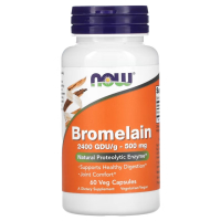 Купить NOW Foods, бромелаин, bromelain, 500 мг, 60 растительных капсул