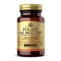 Solgar Folate 666 мкг DFE (фолиевая кислота 400 мкг), 100 таблеток.