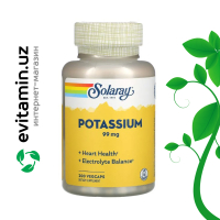Купить Solaray, калий, potassium, 99 мг, 200 капсул