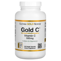 Купить California Gold Nutrition, Gold C, витамин C, 500 мг, 240 вегетарианских капсул