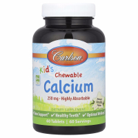 Купить Carlson, Chewable calcium, Кальций для детей, 250 мг, 60 жевательные таблетки