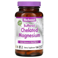 Купить Bluebonnet Nutrition, буферный хелатный магний, Buffered Chelated Magnesium, 120 растительных капсул