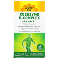Купить Country Life, комплекс коэнзимов группы B, Coenzyme B-Complex, улучшенная формула, 60 капсул