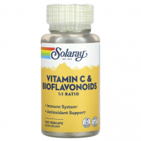 Купить Solaray, Витамин C и биофлавоноиды, соотношение 1: 1, 100 растительных капсул