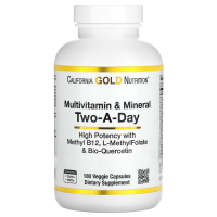 California Gold Nutrition, Multivitamin and Mineral, Two-A-Day, 180 растительных капсул