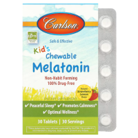 Купить Carlson, Kids Melatonin, мелатонин для детей, клубника и лимон, 30 таблеток