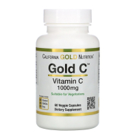 Купить California Gold Nutrition, Gold C, витамин C, 1000 мг, 60 вегетарианских капсул