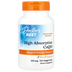 Купить Doctors Best, легкоусвояемый коэнзим Q10 с BioPerine®, 100 мг, 120 растительных капсул