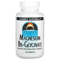 Купить Source Naturals, Magnesium bisglycinate, Бисглицинат магния, 120 таблеток