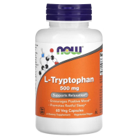 Купить NOW Foods, Л-триптофан, L-Tryptophan, 500 мг, 60 капсул