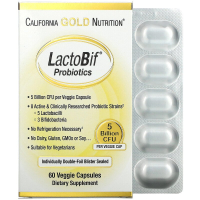 Купить California Gold Nutrition, LactoBif, пробиотики, 5 млрд КОЕ, 60 растительных капсул