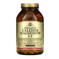 Solgar, chelated calcium magnesium, Хелатный кальций и магний 1:1, 240 таблеток