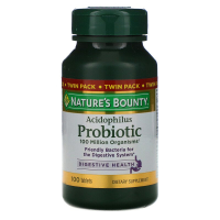 Купить Nature's Bounty, Ацидофильные пробиотики, Двойная упаковка, 100 таблеток в каждой