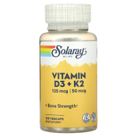 Купить Solaray, витамины D3 и K2, без сои, 120 вегетарианских капсул