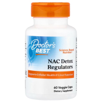 Купить Doctor's Best, N-ацетилцистеин (NAC) для регуляции процесса детоксикации, 60 вегетарианских капсул