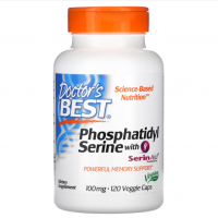 Купить Doctors Best, фосфатидилсерин с SerinAid, PhosphatidylSerine with SerinAid, 100 мг, 120 растительных капсул