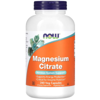 NOW Foods, Magnesium Citrate, цитрат магния, 240 растительных капсул