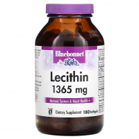 Купить Bluebonnet Nutrition, натуральный лецитин, Lecithin, 1365 мг, 180 капсул
