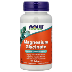 Купить NOW Foods, Magnesium Glycinate, глицинат магния, 90 таблеток