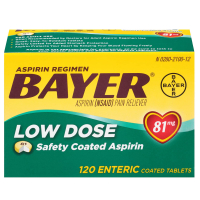 Купить Аспириновая схема Bayer, Таблетки, покрытые кишечнорастворимой оболочкой, 81 мг, болеутоляющее/лихорадочное средство, 120 шт.
