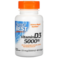 Купить Doctor's Best, витамин D3, 125 мкг (5 000 МЕ), 180 капсул