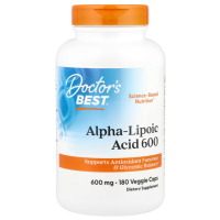 Купить Doctors Best, альфа-липоевая кислота 600, 600 мг, 180 вегетарианских капсул