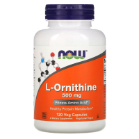 Now Foods, Л-орнитин, L-Ornitine, 500 мг, 120 вегетарианских капсул