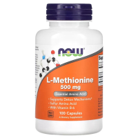 Купить NOW Foods, L-Methionine, L-метионин, 500 мг, 100 капсул