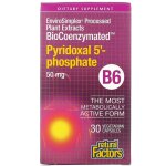 Natural Factors, BioCoenzymated, B6, пиридоксал-5-фосфат, Pyridoxal 5-phosphate, 50 мг, 30 капсул