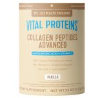 Vital Proteins Collagen Peptides with Hyaluronic Acid and Vitamin C, Пептиды коллагена с гиалуроновй кислотой и витамином С, вкус ванилла, 598 г
