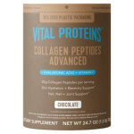 Vital Proteins Collagen Peptides with Hyaluronic Acid and Vitamin C, Пептиды коллагена с гиалуроновй кислотой и витамином С, шоколадный вкус, 702 г